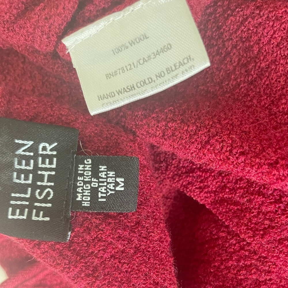 Y2k 90’s Eileen Fisher Knitted Top Italian Yarn Maroon Sz‎ M Minimalist Iconic - Picture 6 of 11